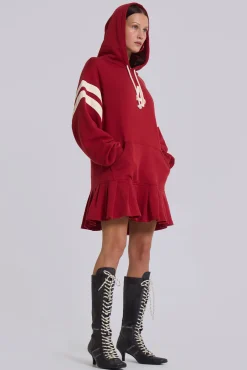 Fashion Jaded London 4 or Nothing Sweater Dress in Red