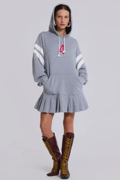 Outlet Jaded London 4 or Nothing Sweater Dress in Grey Marl