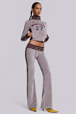 Clearance Jaded London 27 Velour Low Rise Bootcut Trousers