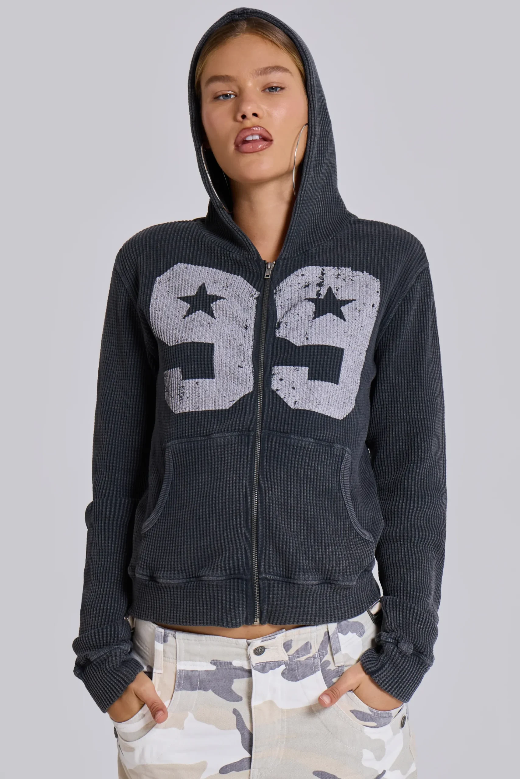 Sale Jaded London 99 Waffle Hoodie
