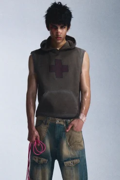 Shop Jaded London Anti Sleeveless Hoodie