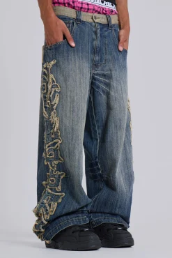 Outlet Jaded London Applique Neo Colossus Jeans
