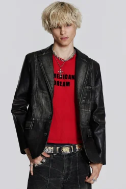 Clearance Jaded London Ash Faux Leather Blazer