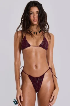 Clearance Jaded London Avella Metallic Micro Ruched Bikini Bottoms