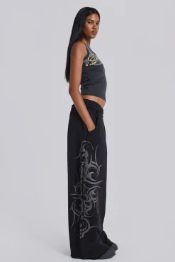 Hot Jaded London Black Baggy Blade Joggers