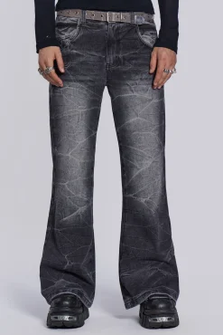 Discount Jaded London Black Crease Blaze Jeans
