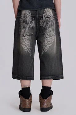 Shop Jaded London Black Ethereal Colossus Jorts