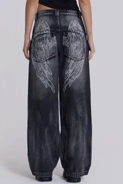 Best Sale Jaded London Black Ethereal Colossus Jeans