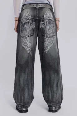 New Jaded London Black Ethereal Colossus Jeans