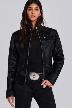 Clearance Jaded London Black Real Leather Piston Jacket