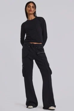 Discount Jaded London Black Shift Cargo Joggers