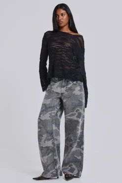 Online Jaded London Black Stray Knit
