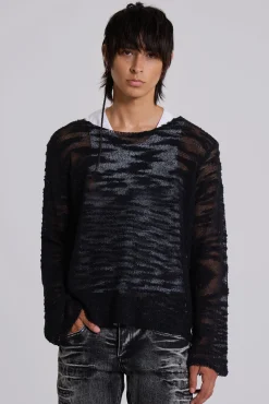 Best Jaded London Black Stray Knit