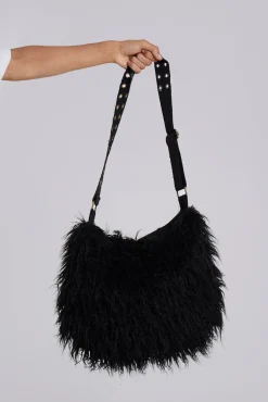 Hot Jaded London Blackout Faux Fur Sling Bag