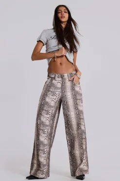 Hot Jaded London Boa Snake Print Colossus Jeans