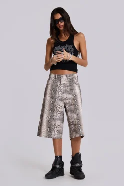 Best Jaded London Boa Snake Print Colossus Jorts