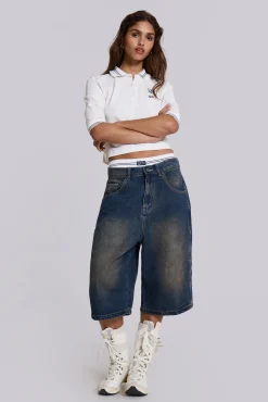 Outlet Jaded London Bronx Jumbo Fit Denim Jorts