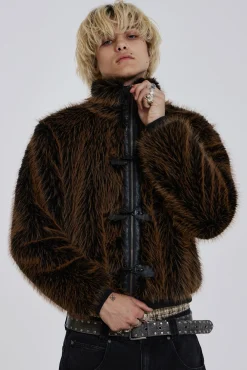 Flash Sale Jaded London Brown Mendoza Faux Fur Jacket