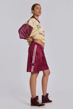 Discount Jaded London Burgundy Alyx Longline Football Shorts