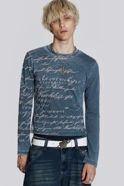 New Jaded London Burnout Handwritten Long Sleeve Tee