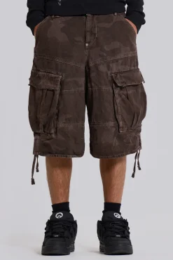 Online Jaded London Cadet Brown Camo Shorts