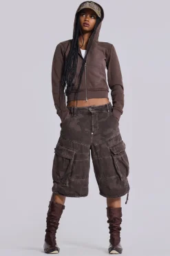 Discount Jaded London Cadet Brown Camo Shorts