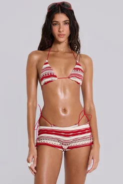 Sale Jaded London Cata Micro Triangle Ruffle Knit Bikini Top