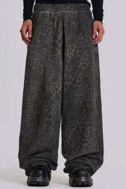New Jaded London Charcoal Leopard Monster Joggers