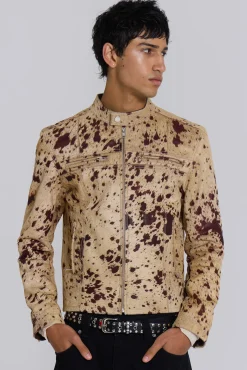Fashion Jaded London Cowhide Real Leather Piston Jacket