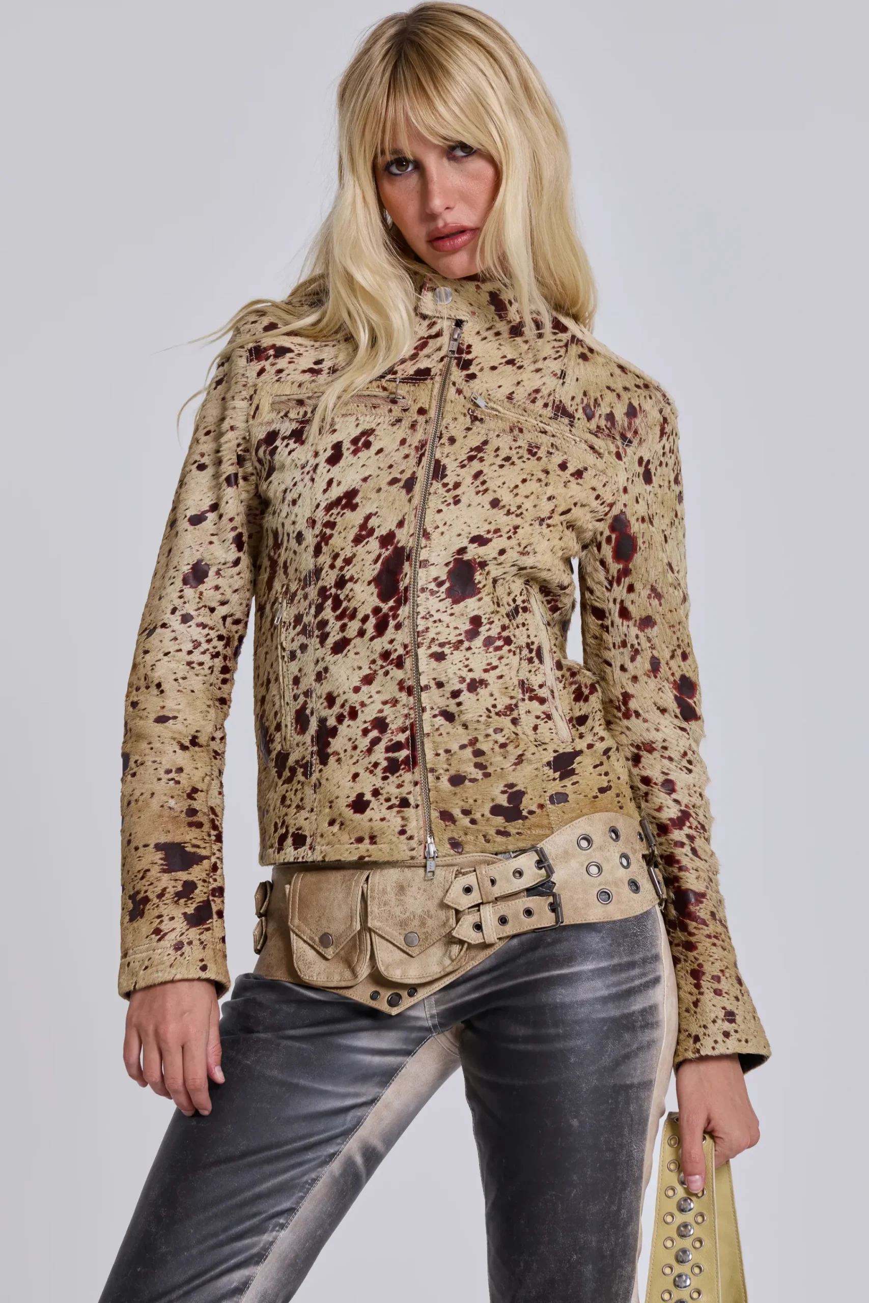 Store Jaded London Cowhide Real Leather Piston Jacket