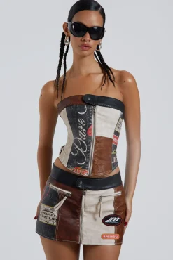 Fashion Jaded London Daytona Vegan Leather Corset Top