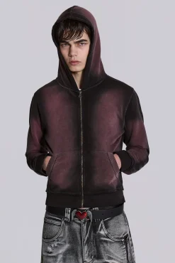 Flash Sale Jaded London Deep Red Fade Mini Monster Hoodie
