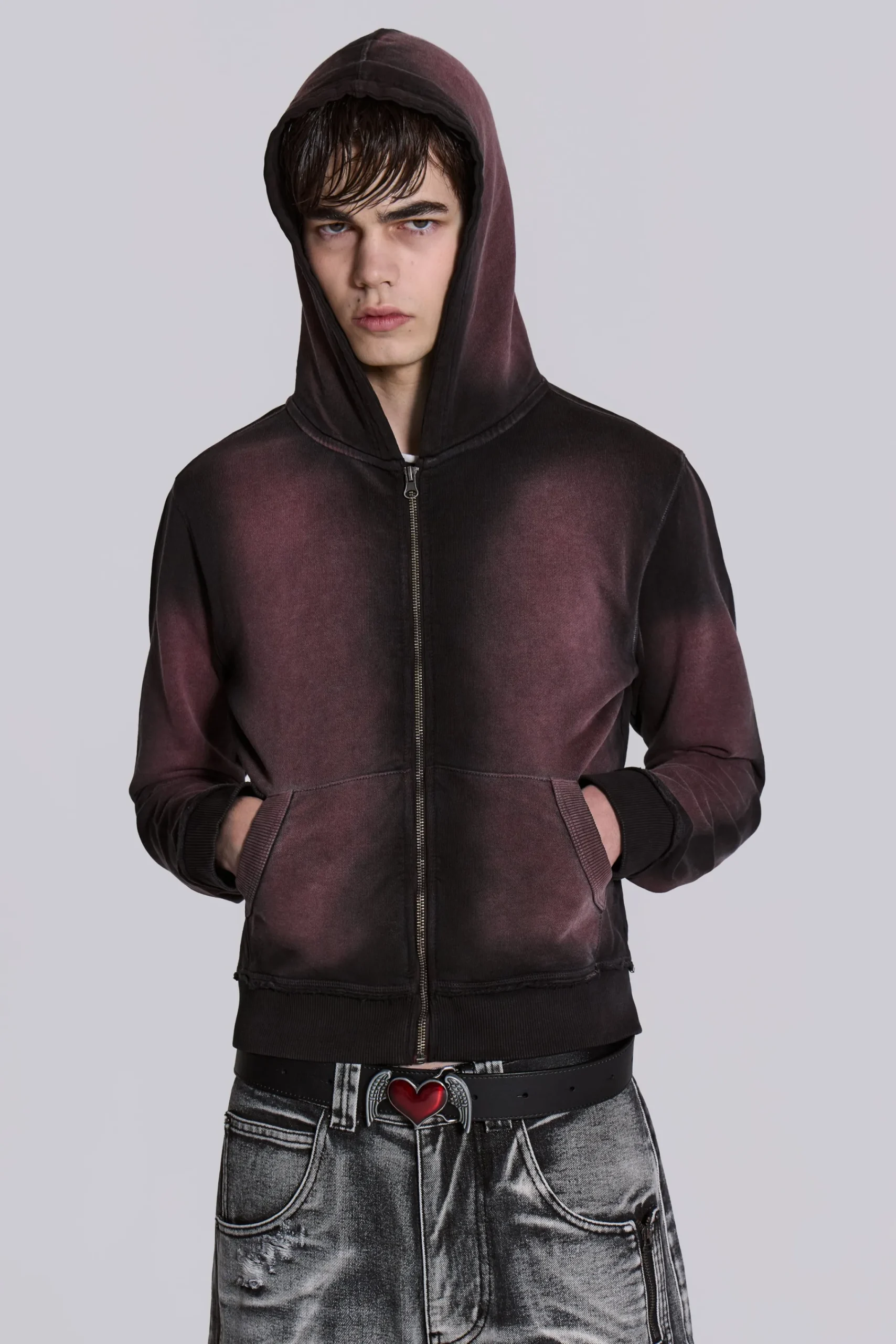 Flash Sale Jaded London Deep Red Fade Mini Monster Hoodie