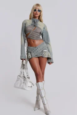 Store Jaded London Denim Assassin Micro Mini Skirt