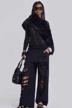 Clearance Jaded London Distressed Black Baggy Monster Joggers