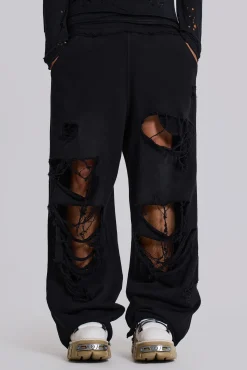 Online Jaded London Distressed Black Baggy Monster Joggers