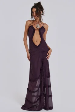 Best Sale Jaded London Fatale Maxi Dress in Dusk