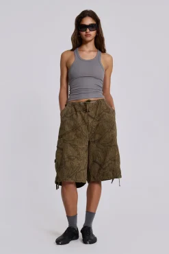 Outlet Jaded London Forest Camo Parachute Shorts