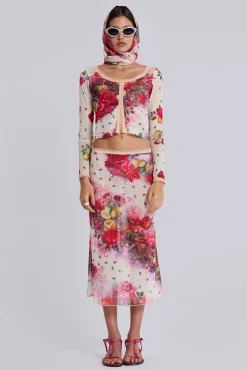 Best Sale Jaded London Giara Midi Mesh Skirt