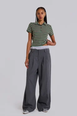 New Jaded London Goliath Grey Suit Pants