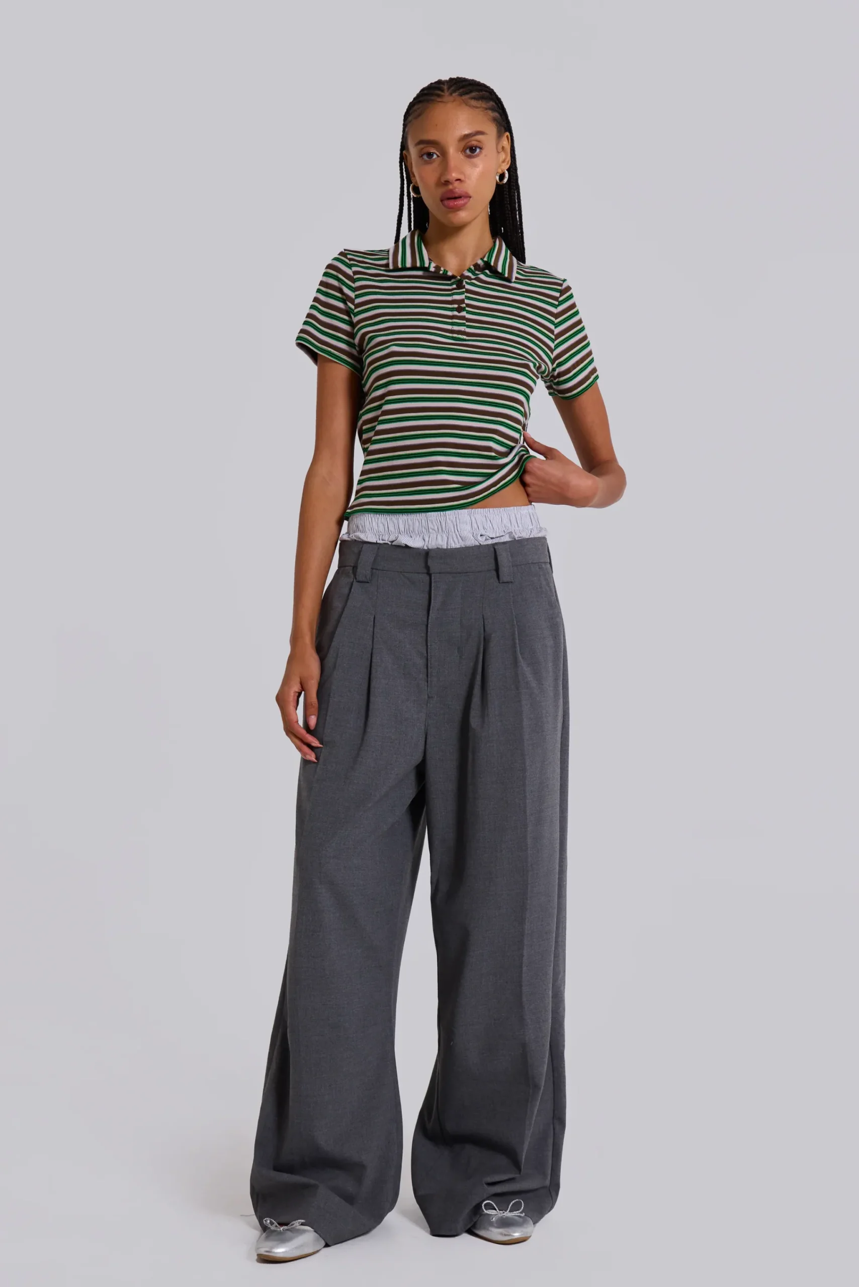 New Jaded London Goliath Grey Suit Pants