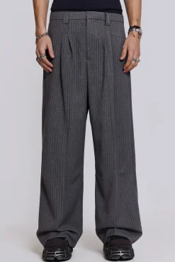 Best Jaded London Goliath Light Grey Pinstripe Suit Pants