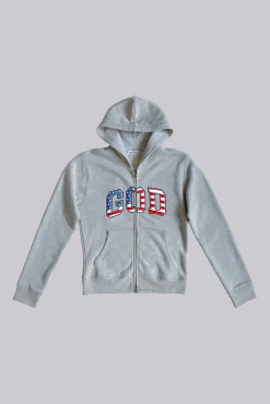 Shop Jaded London Grey Marl 'God' Mini Monster Hoodie