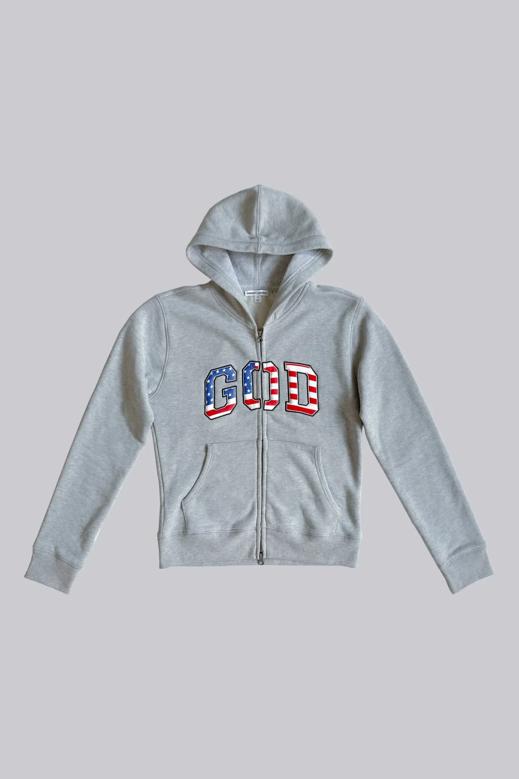 Shop Jaded London Grey Marl 'God' Mini Monster Hoodie