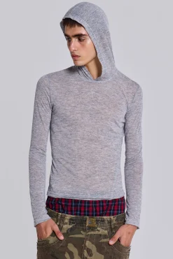 New Jaded London Grey Marl Mist Hoodie