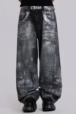 Sale Jaded London Gunmetal Colossus Jeans