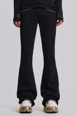Flash Sale Jaded London Jet Black Studded Drift Jeans