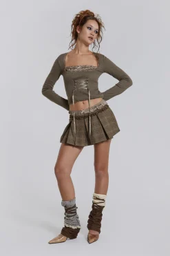 Best Jaded London Juliette Check Satin Boxer Micro Mini Skirt