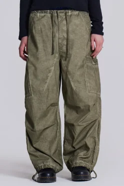 Cheap Jaded London Khaki Oil Wash Parachute Pants