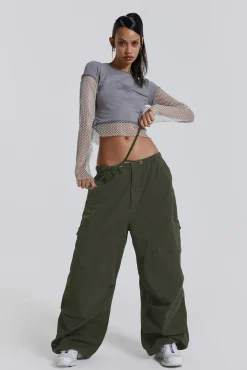 Outlet Jaded London Khaki Parachute Cargo Pants